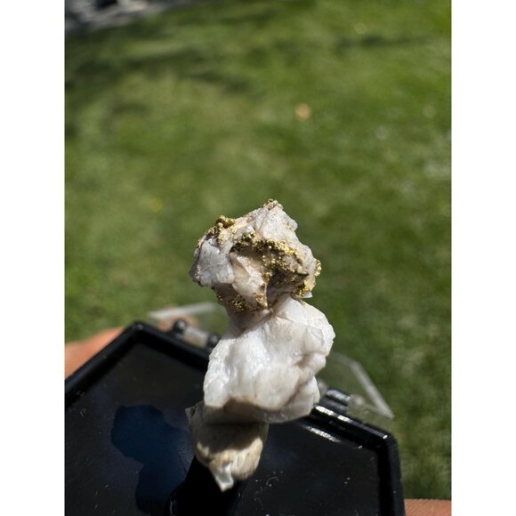 Gold on Quartz - Natural California Gold Specimen in Perky Display Box - #5 - Picture 2 of 6